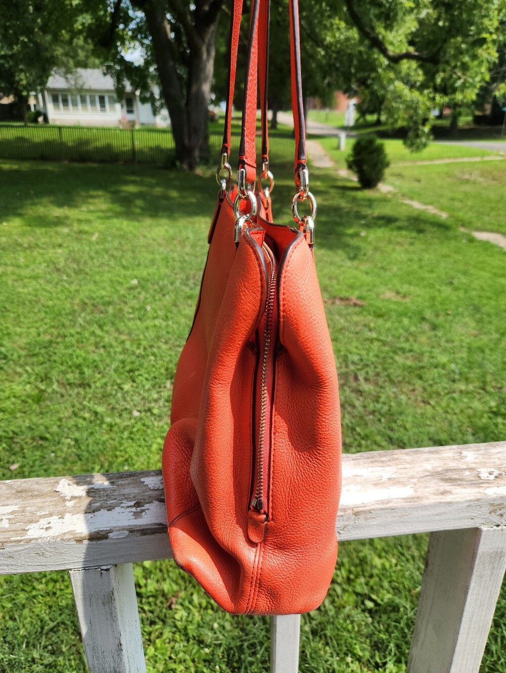 Kate Spade New York Jackson Pebbled Leather Shoulder Bag -Tangerine Preloved - Picture 6 of 11